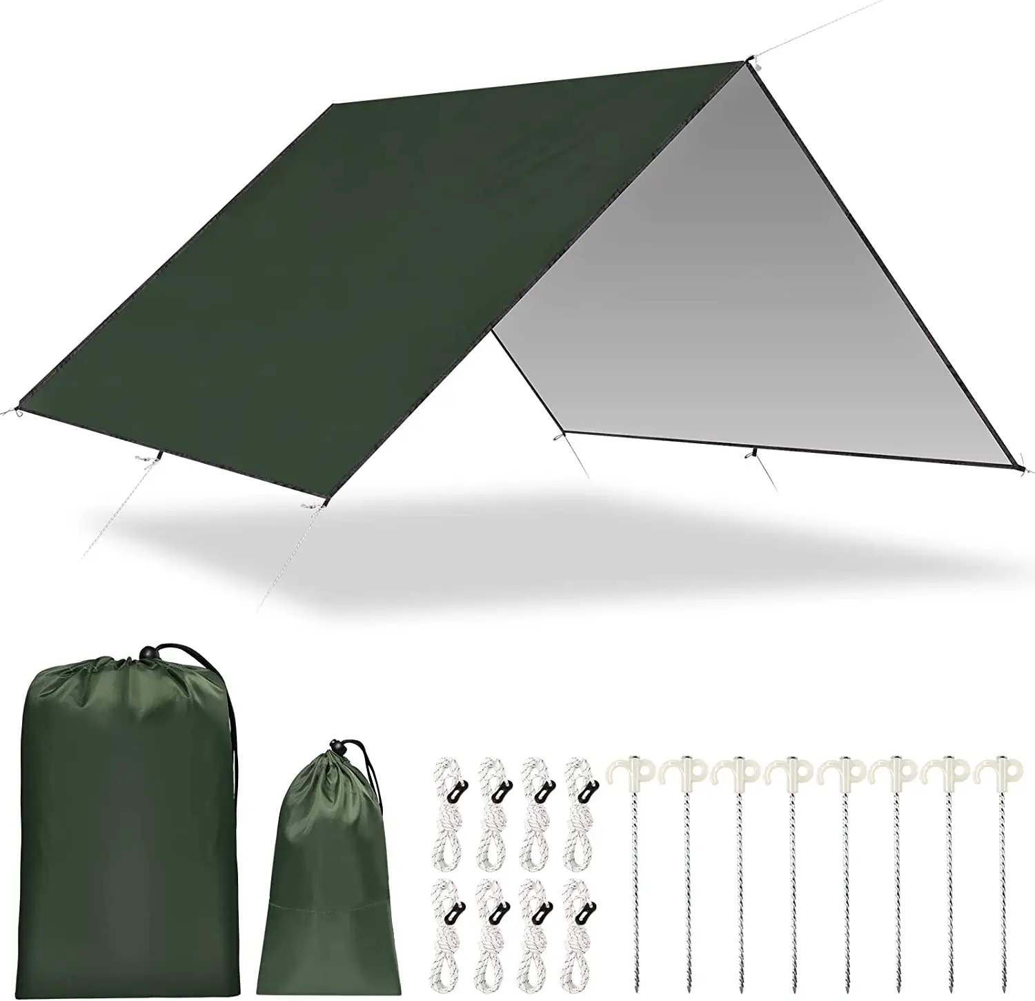 Bâche imperméable de camping, hamac pluie mouche anti UV abri solaire tente de camping en plein air bâche coupe-vent anti-neige