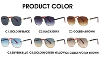 Nouveau design Lunettes de soleil carrées tendance et surdimensionnées Dropshipping Lunettes de soleil à double faisceau en métal pour hommes