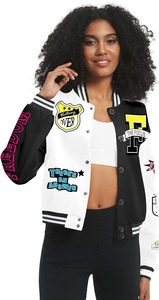 Premium Vintage Casual Hip Hop Bomber Veste Boutonnée Fermeture Logo Personnalisé Patches Collège Varsity Style Broderie Printemps - Product Image 5