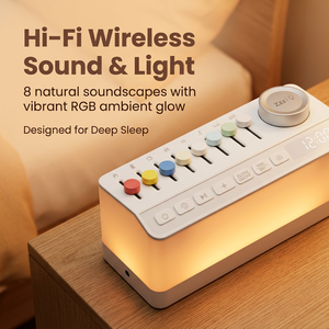 Máquina de Ruido Blanco ABS con Mezclador de Sonido de <span class=keywords><strong>8</strong></span> Canales, Altavoz Bluetooth Dual de 5W, Luz Ambiental RGB, Reloj <span class=keywords><strong>Despertador</strong></span> LED <span class=keywords><strong>para</strong></span> Dormitorio - Product Image 2