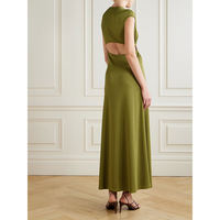 Gaun Kasual Fashion Wanita Ukuran Besar, Bahan Sutra Mulberry Asli, Model A-Line Panjang Menyentuh Lantai, Warna Solid, Lengan Pendek