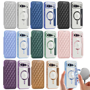 Étui de téléphone magnétique antichoc en cuir PU avec chargement sans fil et placage électrolytique pour <span class=keywords><strong>Google</strong></span> Pixel 9/10 Pro XL 7A 8A 9A - Product Image 1