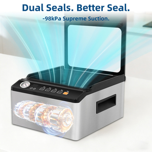 เครื่องซีลสูญญากาศแบบ OEM ขนาด 6.4 ลิตร ช่องใหญ่ แถบซีลขนาด 11 นิ้ว สำหรับเนื้อสัตว์ ซุป ซอส ของเหลว เครื่องซีลสูญญากาศเชิงพาณิชย์ขนาดกะทัดรัด - Product Image 3