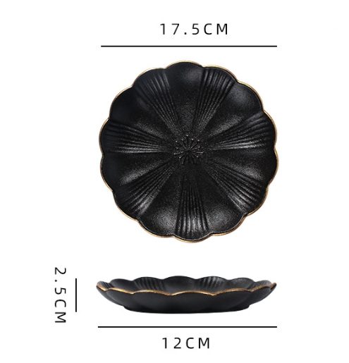 Assiette de 6 pouces avec ligne dorée