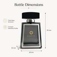 Atomiseur de parfum carré moderne en verre, flacon multi-couleurs avec couvercle noir pour emballage de parfum masculin de marque