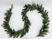 Guirnalda Navideña Artificial Ecológica Treesmas, Decoración de Plantas Colgantes de Plástico Verde, Personalizable para Interiores y Exteriores