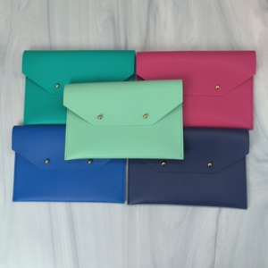 YY Factory Business Card PU Leather Pouch 8X5.5 in Clutch with Button Closure Fashion Style Wholesale - Product Image 4