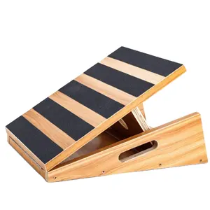 Tabla inclinada de madera profesional, ensanchador de pantorrilla ajustable, tabla de equilibrio de madera