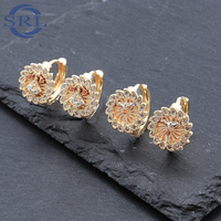 Pendientes de girasol con microincrustaciones de circonita, exquisito diseño de molino de viento con forma de estrella, chapados en oro de 18K, estilo hip hop con personalidad, tipo huggie.