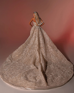 <span class=keywords><strong>Abiti</strong></span> da Sposa Stile Sirena per Donne, Scollatura a Cuore, Senza Maniche, Strascico, Gonna con Cristalli e Paillettes, Personalizzabile - Product Image 2