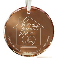 Ornement de Noël en cristal rond K9 personnalisé avec logo Honor of Crystal, décoration pour arbre de Noël, gravure au laser