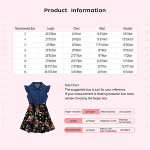 Robes d'Été en Jean Coréen à Imprimé Floral pour Filles de 2 à 14 Ans, Modèles Décontractés pour Enfants - Product Image 6