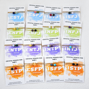 Collar de cuentas con temática de moda de cristal MBTI de moda con cadena de piedras naturales para estilo personal - Product Image 1