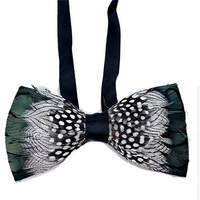 Personnalisé à la main naturel plume noeud papillon broche épinglette pour hommes cadeau fête de mariage smoking cravate Costume vêtement accessoire