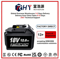 Batterie de remplacement RHY BL1812B Lithium-ion pour perceuse sans fil 12Ah 18V, compatible avec le kit combiné