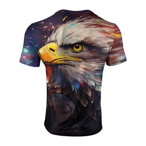 2025 verano imprescindible bandera americana águila 3D estampado hombres manga corta Camisetas cuello redondo con Animal divertido EE. UU. Gráfico - Product Image 4