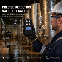 Détecteur de gaz multi-fonctions portable HIREP 4-en-1 (CO2, O2, LEL, NH3) avec analyseur ATEX IP65 pour brasseries, vignobles et sécurité industrielle