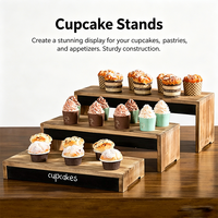 Ensemble de 3 supports en bois pour présentation de desserts, socle pour bar à café, décorations de fête, finition peinte, personnalisable, multifonction