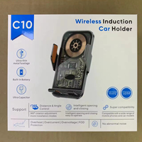 Technologie C10 15W pour chargeur sans fil de voiture Support de téléphone portable à Charge rapide Intelligent rapide automatique avec support