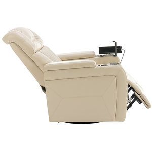 เก้าอี้ปรับเอนหนัง PU หมุนได้ 270 องศา สไตล์โมเดิร์น สำหรับห้องนอน ที่นั่งเดี่ยว โฮมเธียเตอร์ พร้อมโต๊ะวางของ - Product Image 5