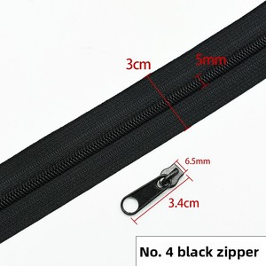Non. 4 fermetures éclair longues en nylon noir et blanc à dents grossières pour housses de literie, sacs, sacs à dos, tentes, canapés, moustiquaires - Product Image 6