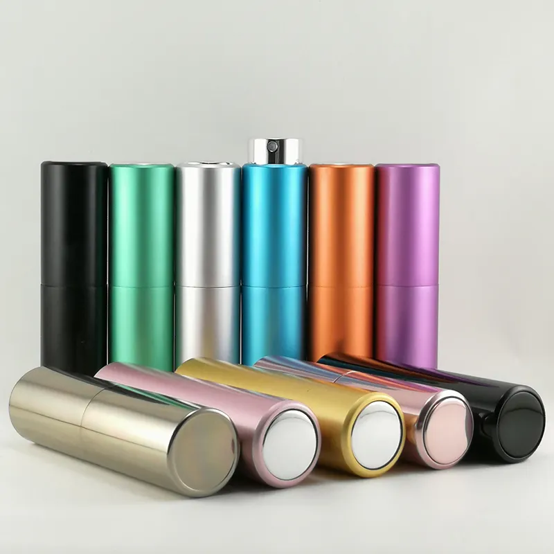 Atomizador de perfume para embalagem de frasco de alumínio recarregável vazio luxuoso 5Ml 10Ml