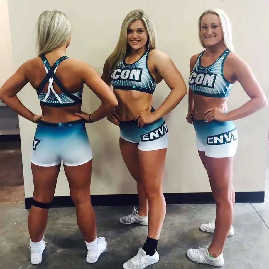 Customized Cheer Practice Wear Sublimated Bra Shorts Training Sets Breathable Spandex Cheerleading Uniform Custom Logo Print