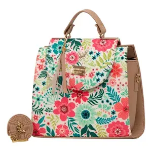 Bolso de Compras de Yute Mediano para Mujer Fana Emilia, Diseño de Leopardo, Cierre con Broche, Estilo Playa - Product Image 1