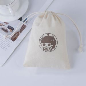 Hot Sale Custom Portable Natural Cotton Canvas Cloth <b>Fabric</b> Laundry Drawstring <b>Bag</b> for Hotels - Product Image 5