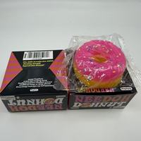 Donut Squishy Fidget en forme de dessin animé mignon, à remontée lente, anti-stress, balle à presser réaliste en TPR souple, produit viral transfrontalier très populaire