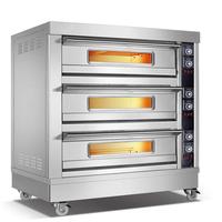 Four à sole électrique commercial avec commande mécanique par bouton, plateaux en acier inoxydable, machine à cuire le pain, les gâteaux et les pizzas