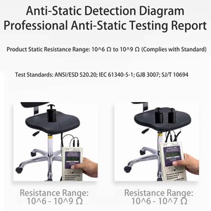 Chaise <span class=keywords><strong>de</strong></span> <span class=keywords><strong>Laboratoire</strong></span> ESD P07 en Cuir Réglable et Ergonomique avec Repose-Pieds, Roulettes et Dossier pour Laboratoires Scientifiques, Scolaires, Informatiques et Techniciens - Product Image 5