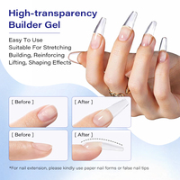Set de Gel para Extensión de Uñas de Resina Natural Ecológica No Tóxica de 15 ml, Gel Duro para Uñas sin TPO, TMPTA ni HEMA, Alta Calidad
