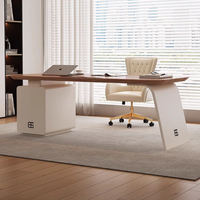 Bureau d'ordinateur exécutif en bois massif, design moderne et luxueux, durable, écologique, avec rangement
