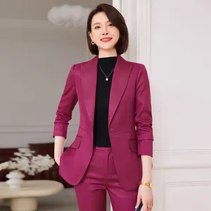 Ventes d'usine Slim Fit mode costume manteau deux pièces à manches longues femmes affaires pantalon ensemble femmes luxe ensemble 2023