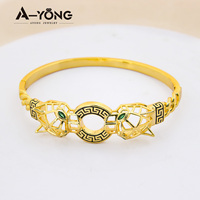 Bracelet en or plaqué or 18k pour femme, bijou à Double tête avec motif léopard