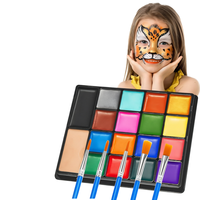Kit de peinture corporelle et faciale à base d'eau, 18 couleurs, personnalisable, avec pochoirs et pinceaux, pour la Journée de la fierté, professionnel, non toxique, lavable