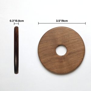 Solid Wood Round Walnut Coasters With Stand Heat Insulating Mats For Beverage <b>Teacup</b> Drinkware Accessories - Product Image 5