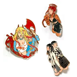 Venta de broche de diamantes de imitación de cristal chapado en oro solapa dibujos animados anime duro esmalte suave <span class=keywords><strong>PIN</strong></span> de metal insignia personalizada artesanías de metal con logotipo - Product Image 1