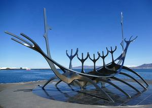 Sculpture de <span class=keywords><strong>voyage</strong></span> en métal, pour décoration de bord de mer, bateau abstrait, en acier inoxydable - Product Image 6