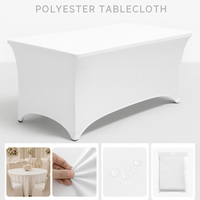 Housses de table extensibles noires pour événements, banquets, housses de lit de massage, housses de table ajustées de 6 pieds pour décorations de mariage et de fête en spandex