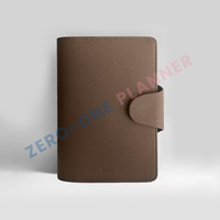 Porte-documents personnalisé en cuir grainé A4 A5 A6 A7, organiseur à 6 anneaux pour budget, classeur à feuilles mobiles avec intercalaires