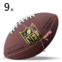 Ballon de rugby américain personnalisé avec logo du fabricant, en cuir composite PU PVC, tailles personnalisées 9, 8, 7, 6, 5