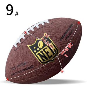 Ballon de rugby américain personnalisé avec logo du fabricant, en cuir composite PU PVC, tailles personnalisées 9, 8, 7, 6, 5 - Product Image 1