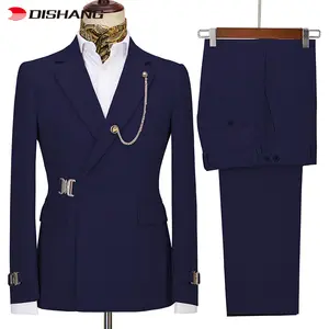 Wholesale 2024 Fashion Men's Classic Suit Business Sets 2 Pieces Slim Fit Blazer Pants Wedding Party