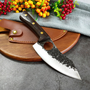 <span class=keywords><strong>Couteau</strong></span> de <span class=keywords><strong>boucher</strong></span> multifonctionnel pour découper et désosser la viande, petit <span class=keywords><strong>couteau</strong></span> courbé en métal avec manche en bois, ambidextre, forgé à la main, motif martelé - Product Image 3