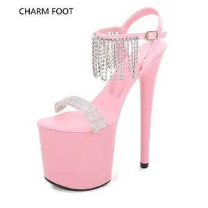 Zapatos de Plataforma Transparentes con Tacón Fino y Sexy para Mujer, Sandalias de Tacón Alto de 20 cm para Bodas de Verano - Product Image 1