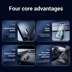 Imán superfuerte 360 soporte oculto plegable ajustable antivibración soporte de montaje de teléfono de coche de Metal Premium para todos los teléfonos inteligentes - Product Image 4