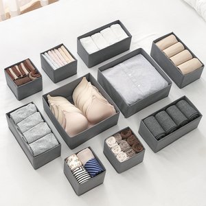 Kotak penyimpanan pakaian dalam, Laci <span class=keywords><strong>Organizer</strong></span> lipat kotak <span class=keywords><strong>Bra</strong></span> dengan ritsleting 8 buah/set - Product Image 1