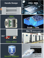 Batterie au lithium LiFePO4 16 kWh 51,2 V 320 Ah pour système solaire hybride, station de stockage d'énergie IP65 CAN